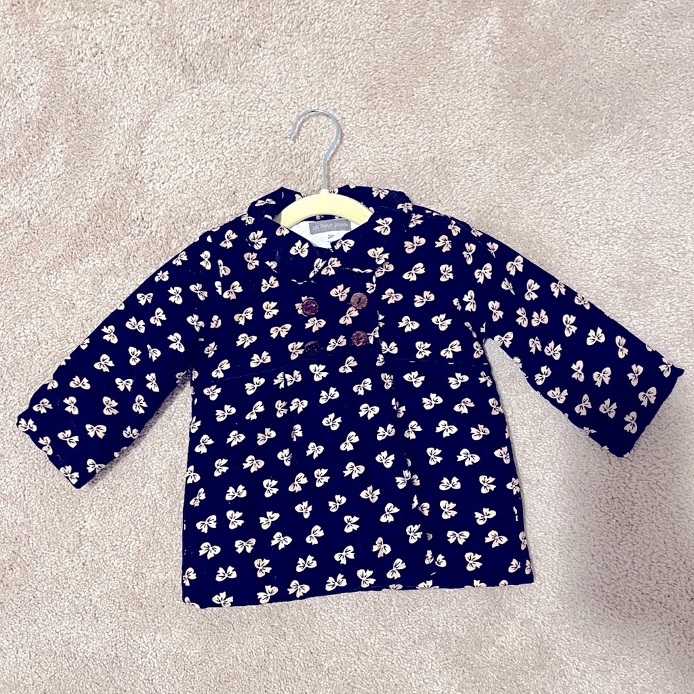 Navy Blue double breasted peacoat for toddlers- size 24 mo